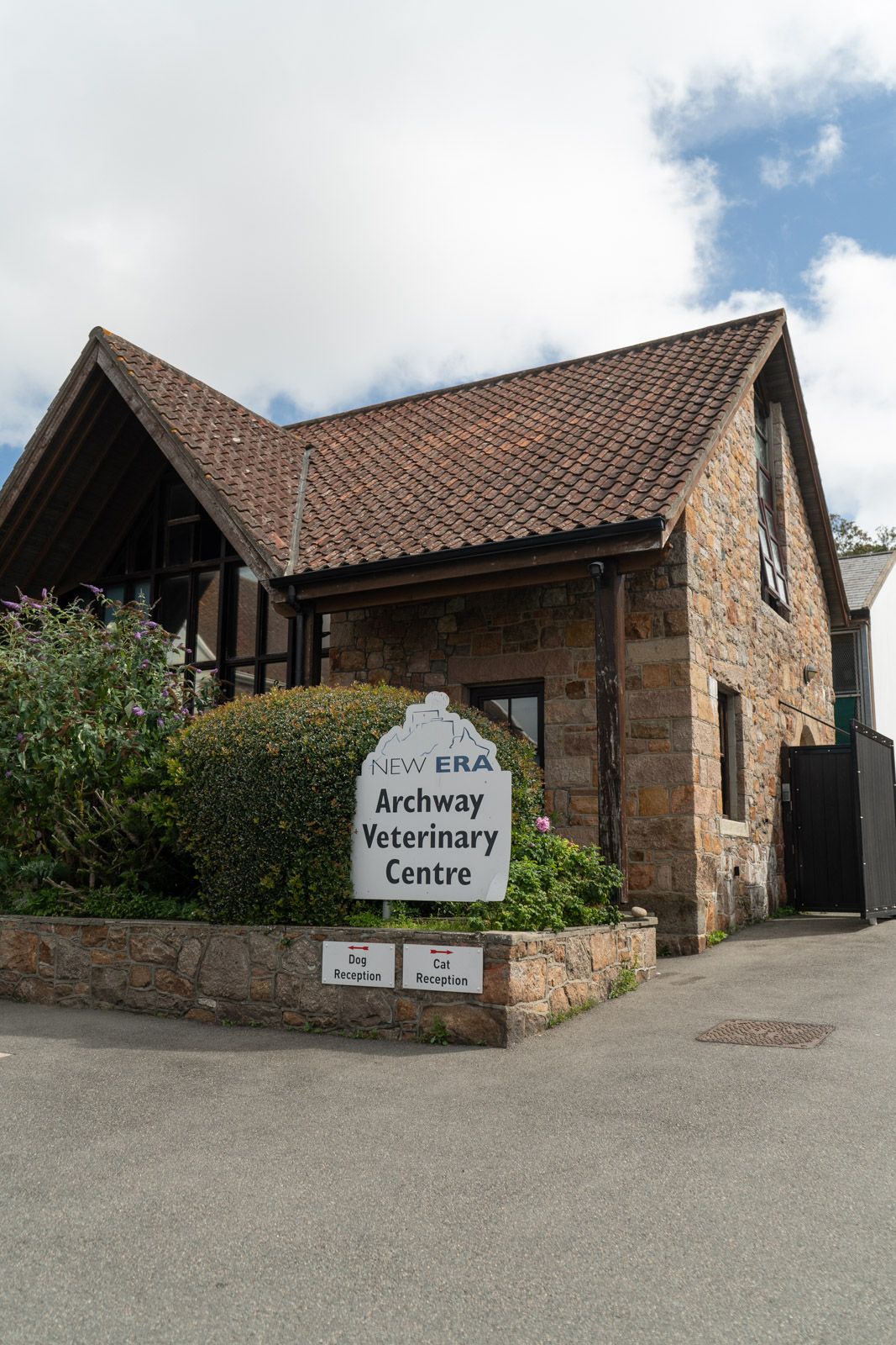 front of archway vets